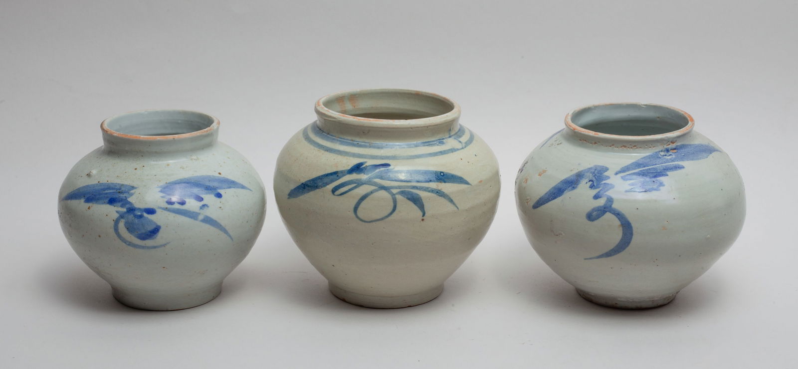Three Korean Blue & White Porcelain Jars (1 of 12)