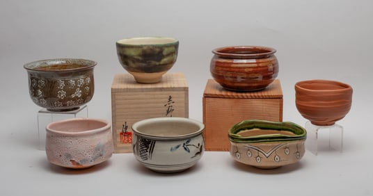 Antique/ Vintage Japanese Stoneware Tea Bowls