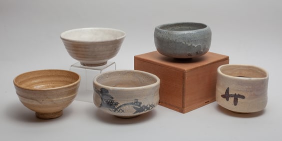 Antique/ Vintage Japanese Stoneware Tea Bowls