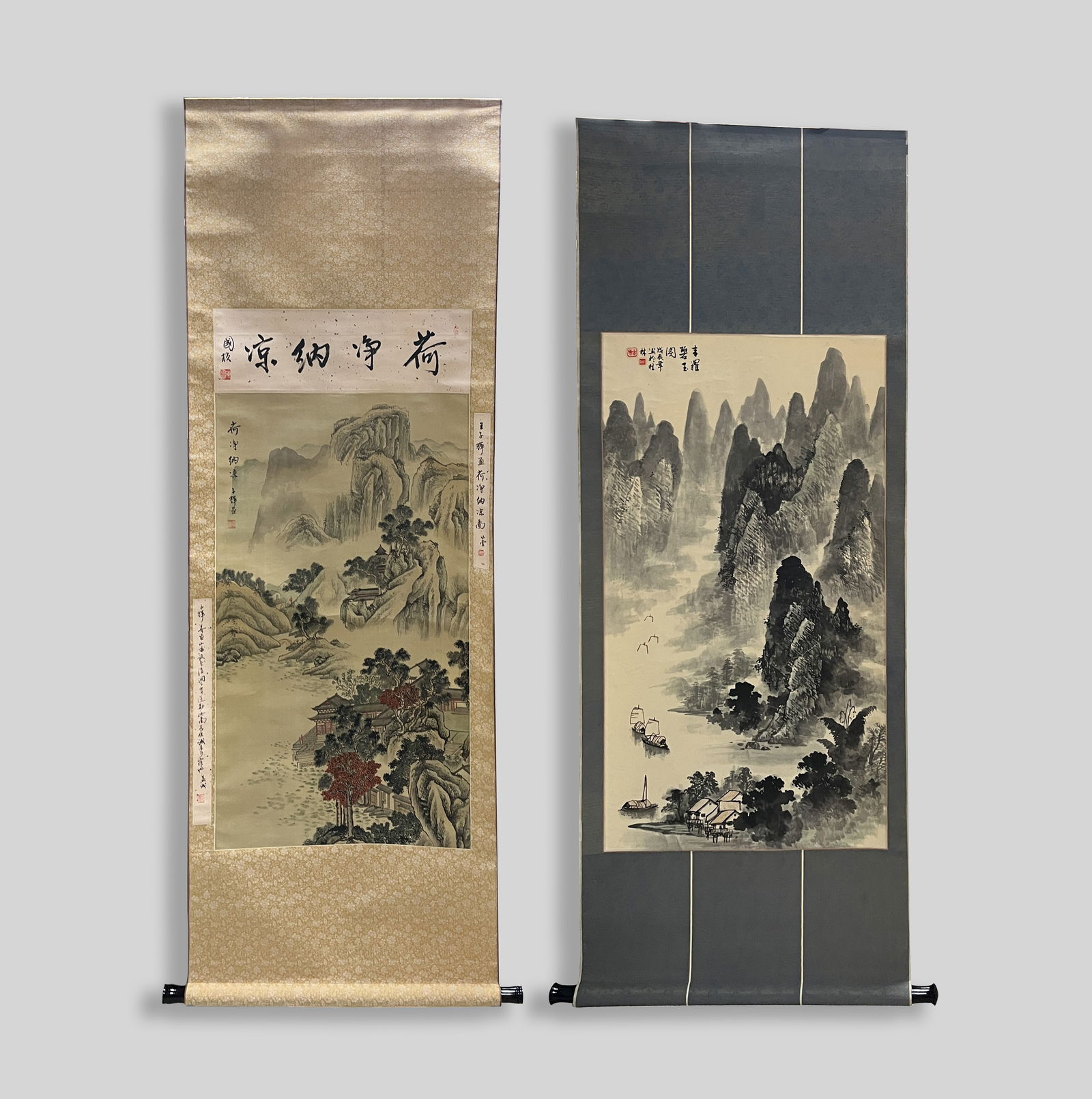 Two Chinese Decor Wall Hanging Paintings (1 of 15)