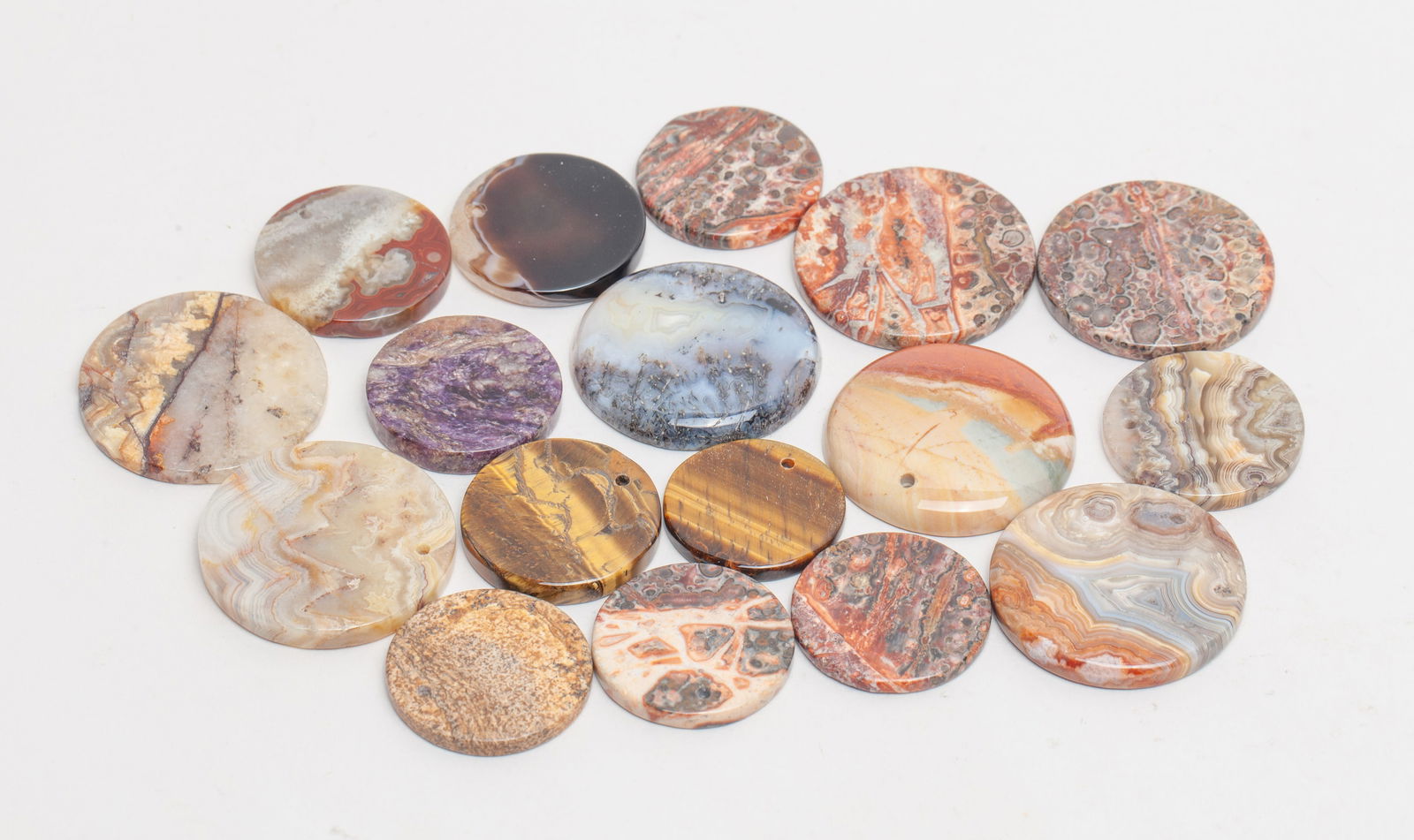 Designed Mid-century Form Banded Agate Pendants (1 of 10)