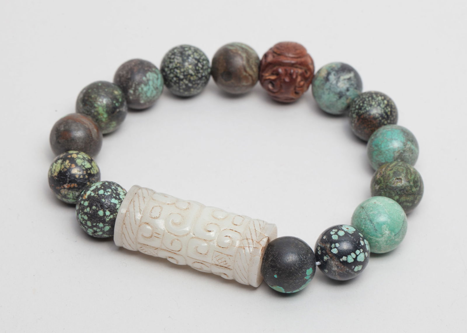 Chinese Jade & Turquoise Prayer Beads (1 of 9)