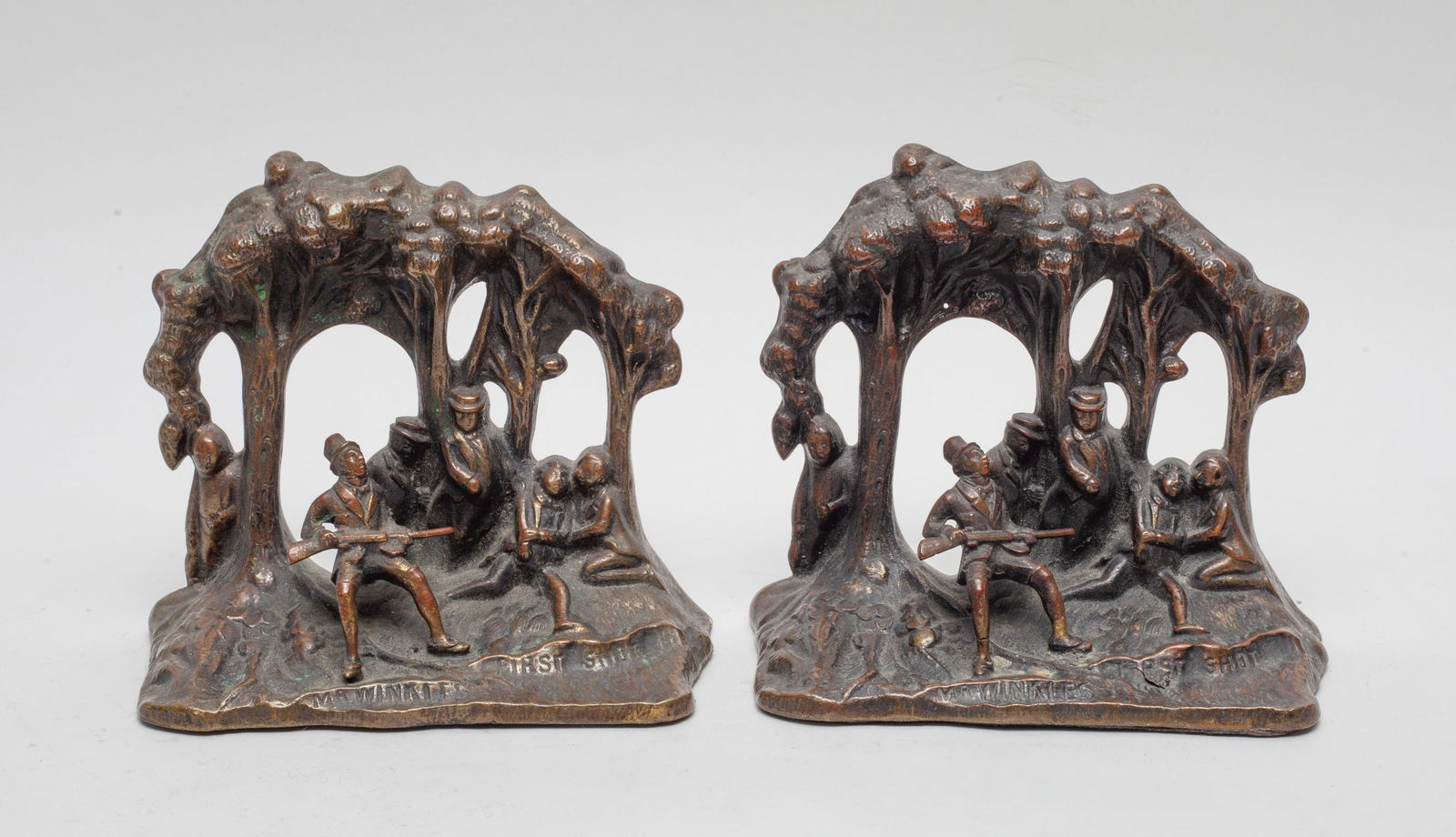 Antique/ Vintage Signed Bronze Bookends (1 of 6)