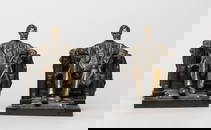 Pair Bronze/ Metal Table Sculptures