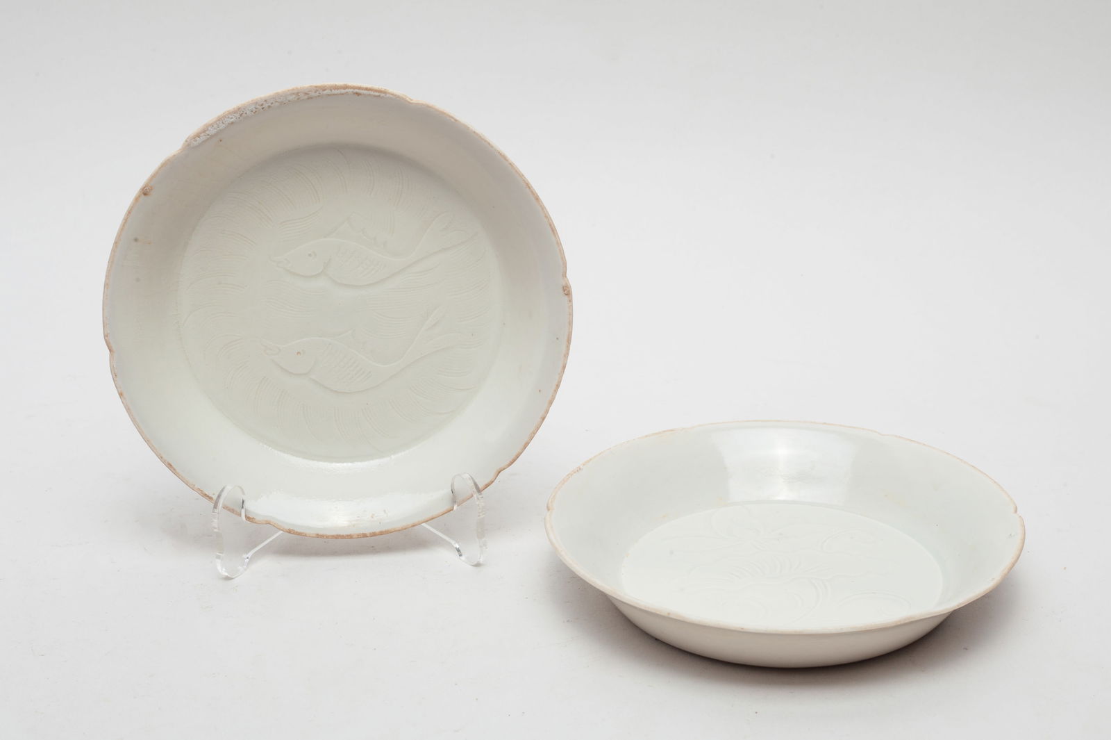 Two Chinese Ding Ware Porcelain Plates (1 of 10)