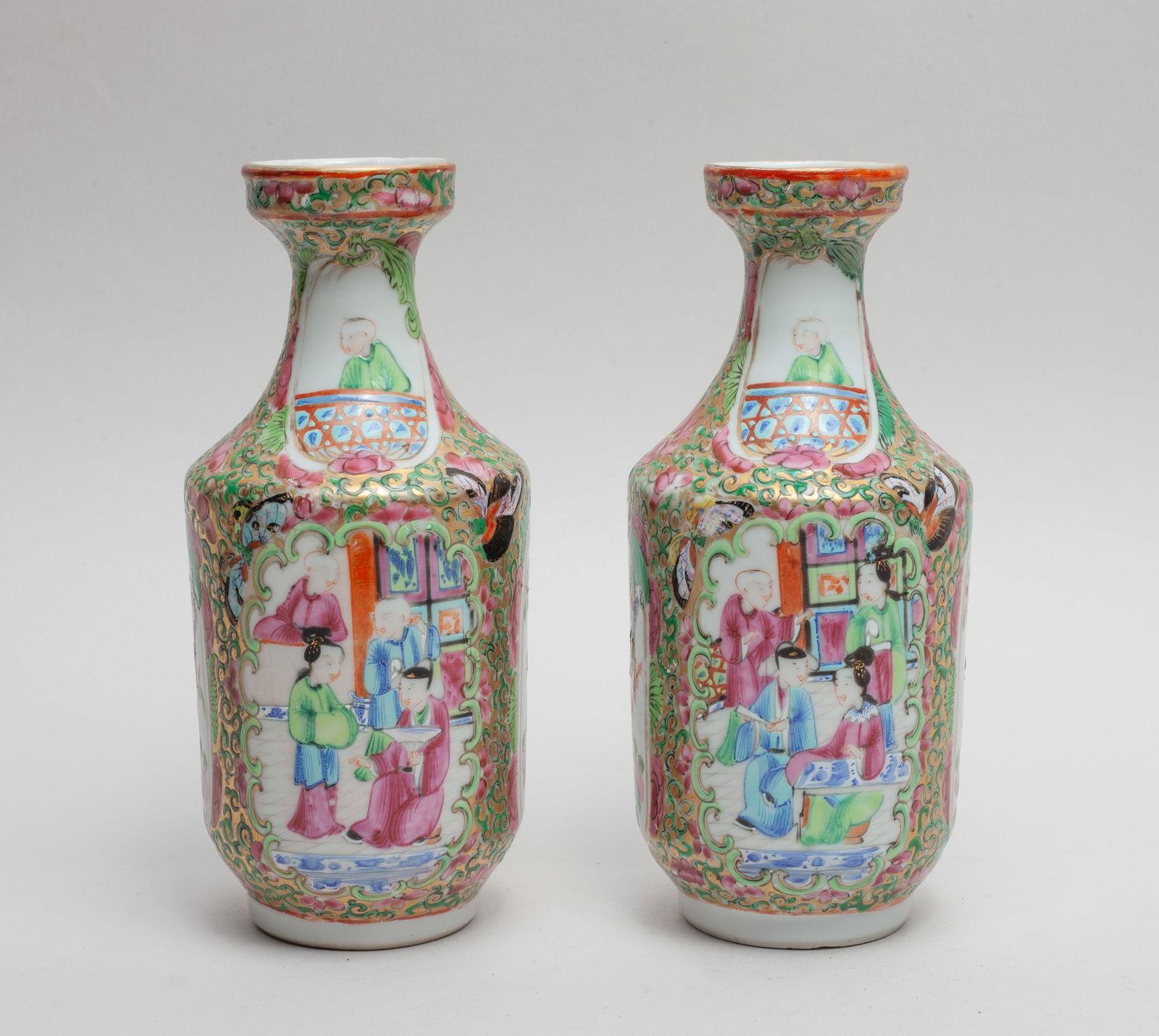 Two Chinese Famille Rose Porcelain Vases (1 of 10)