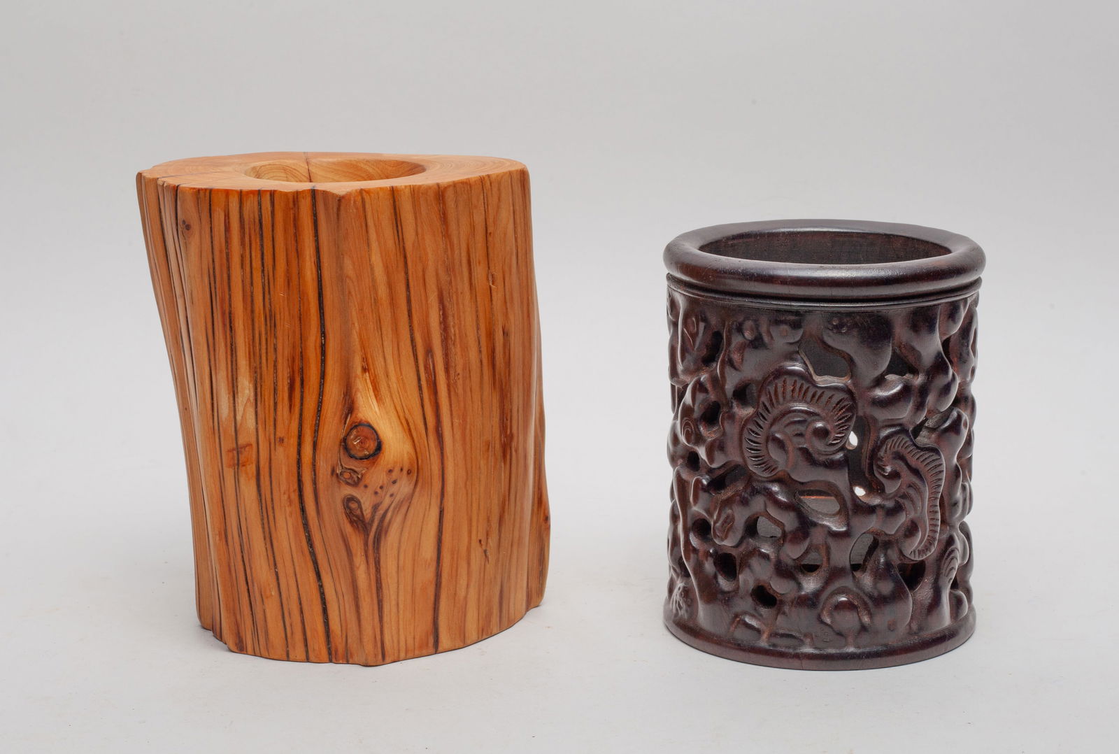 Chinese Rosewood & Camphor Wood Brush Pots (1 of 13)