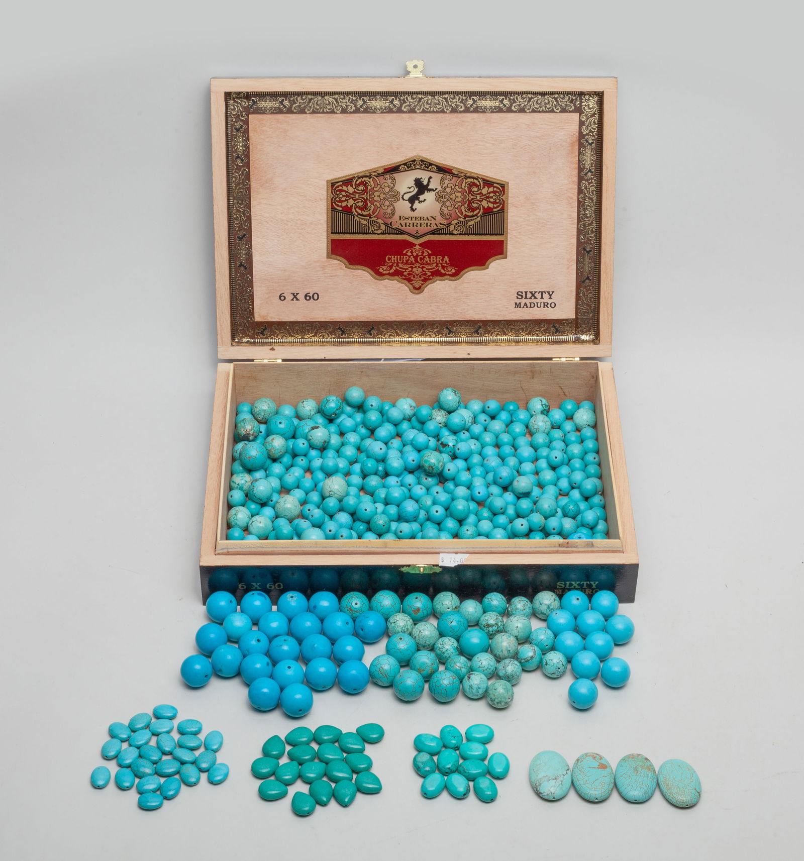 Large Box of Estate Turquoise Like Beads (1 of 9)
