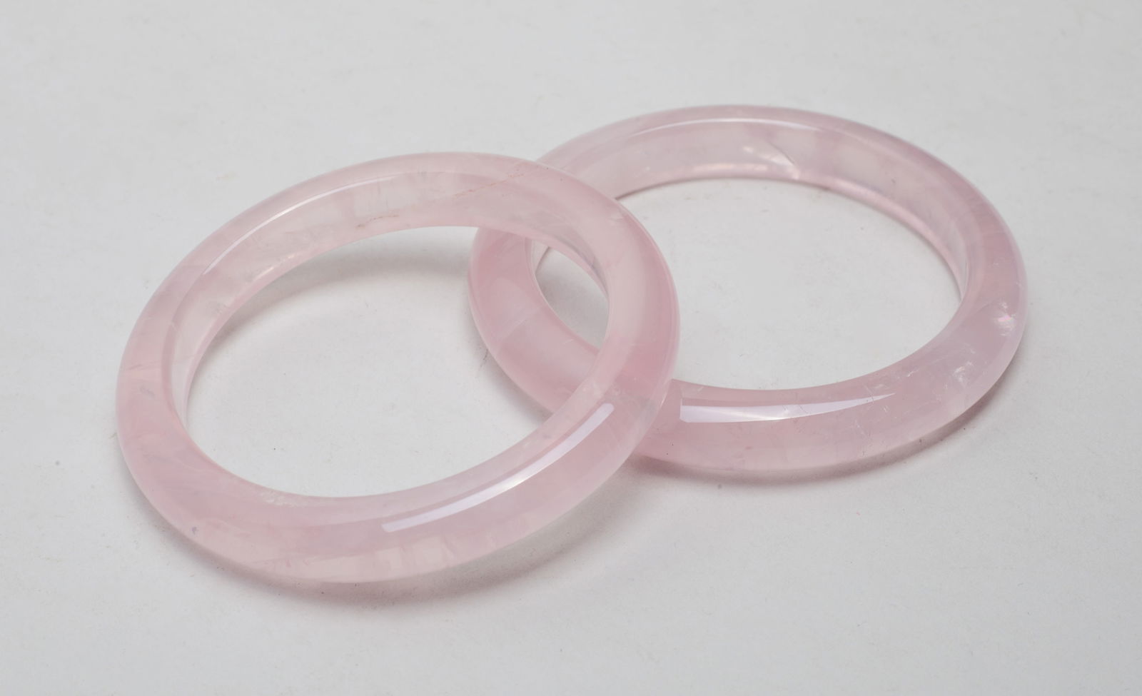 Two Chinese Rose Quartz Crystal Bangles (1 of 6)