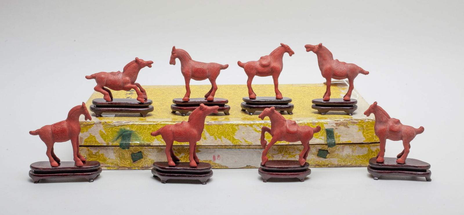 Large Set Chinese Export Cinnabar Sculptures (1 of 7)