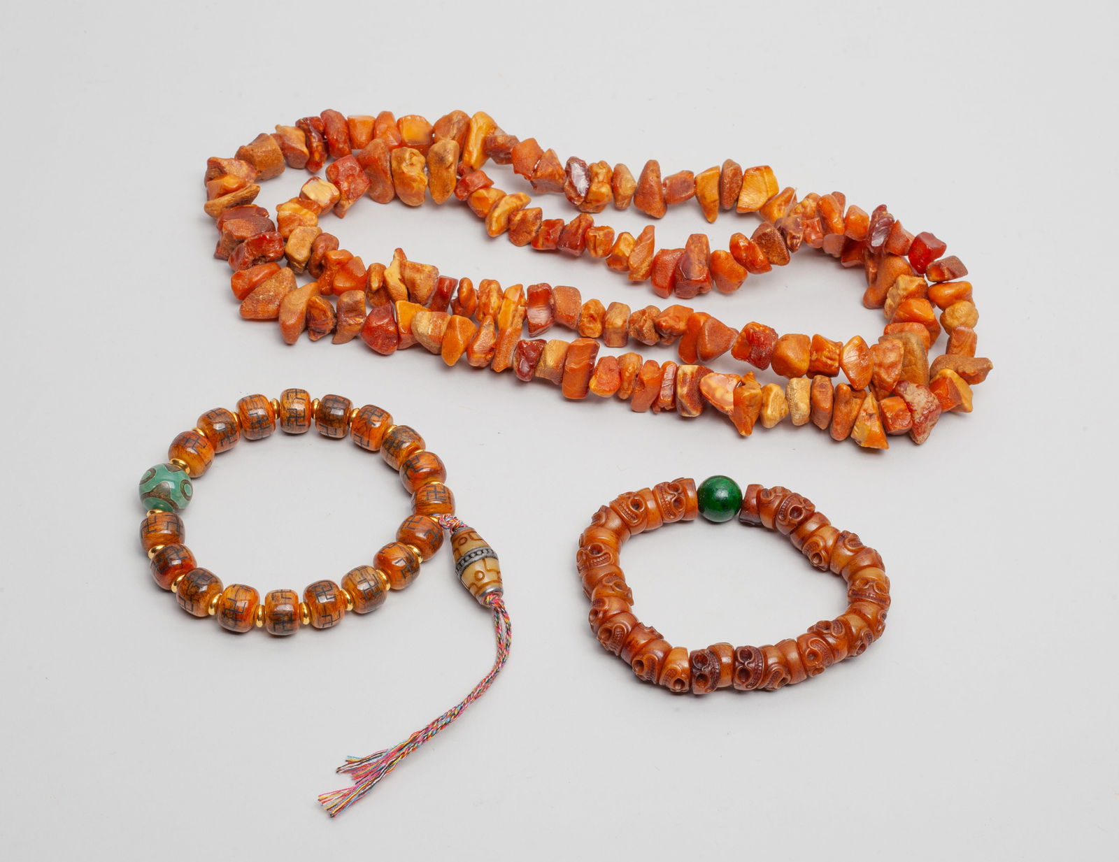 Chinese/ Tibetan Amber & Bn Beads (1 of 10)
