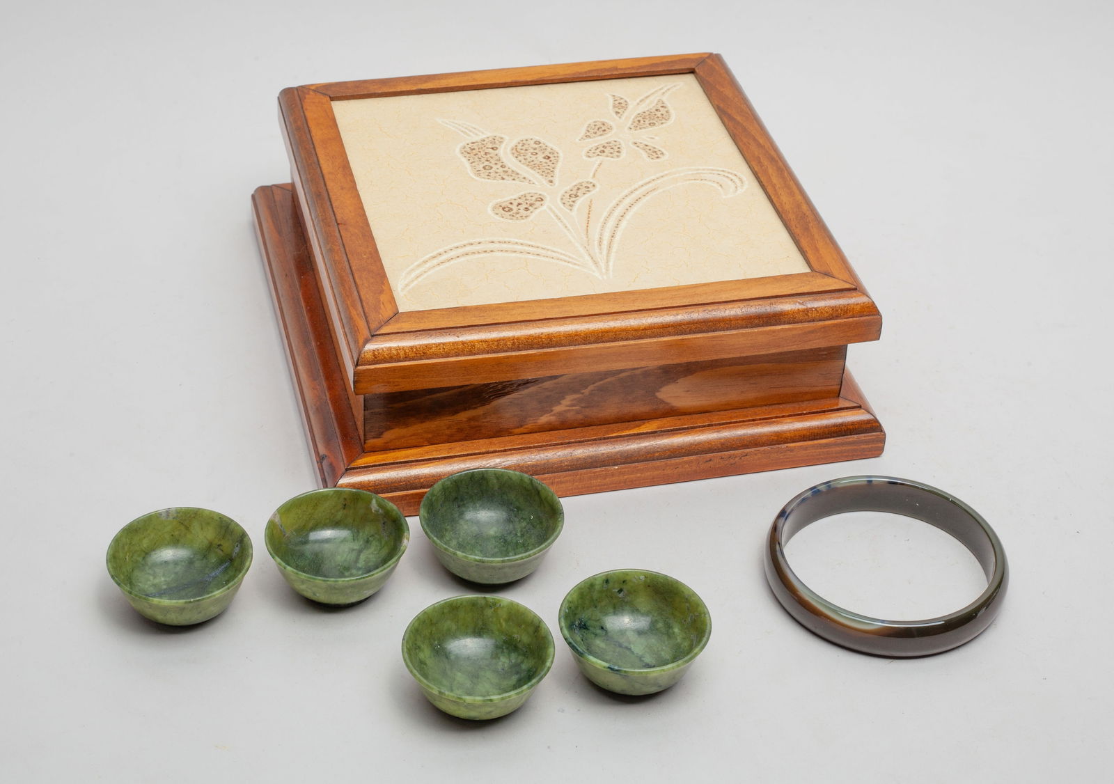 Chinese Jade/ Stone Cups & Bangle (1 of 9)