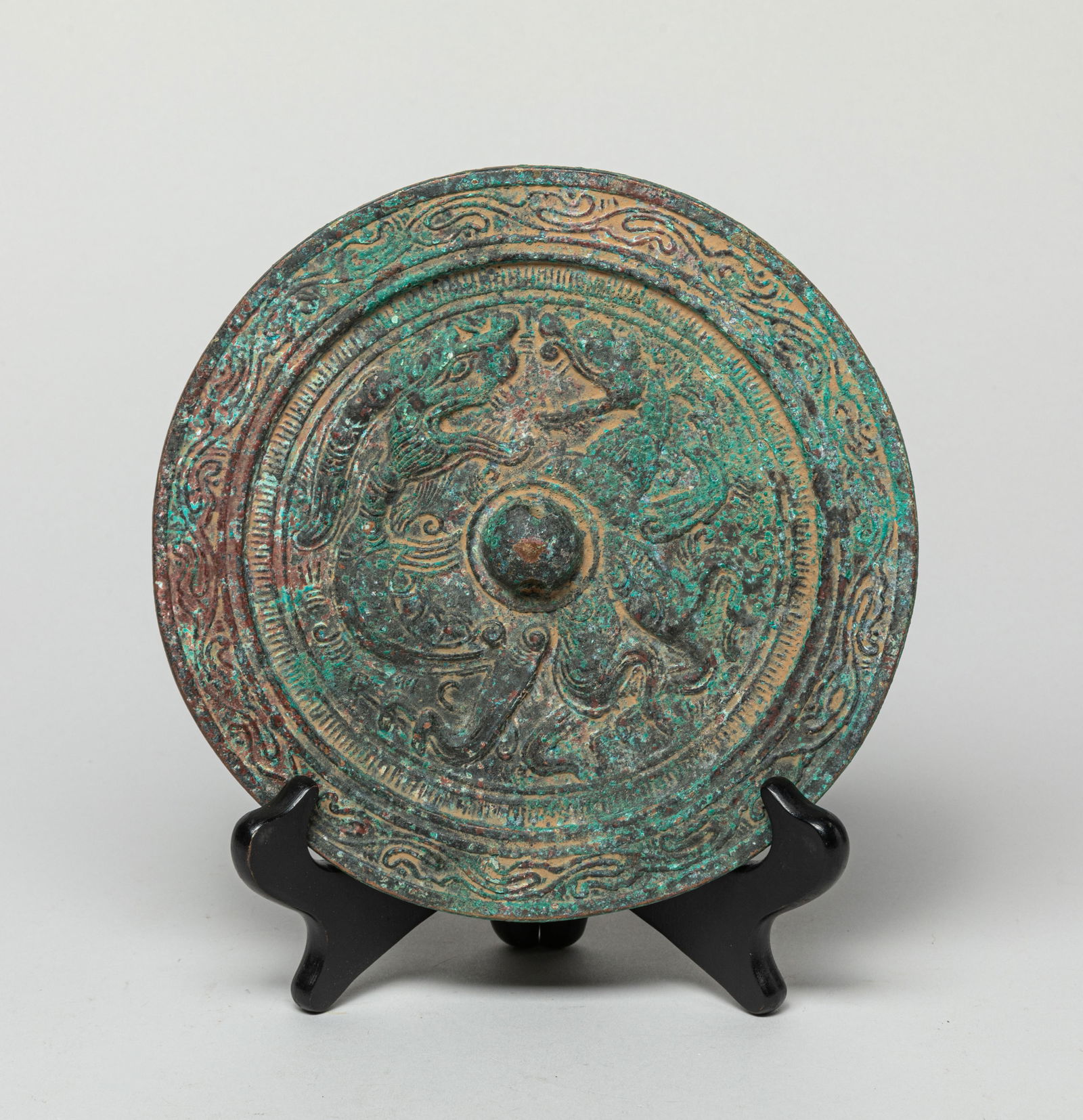 Chinese Bronze Mirror w/ Stand (1 of 7)