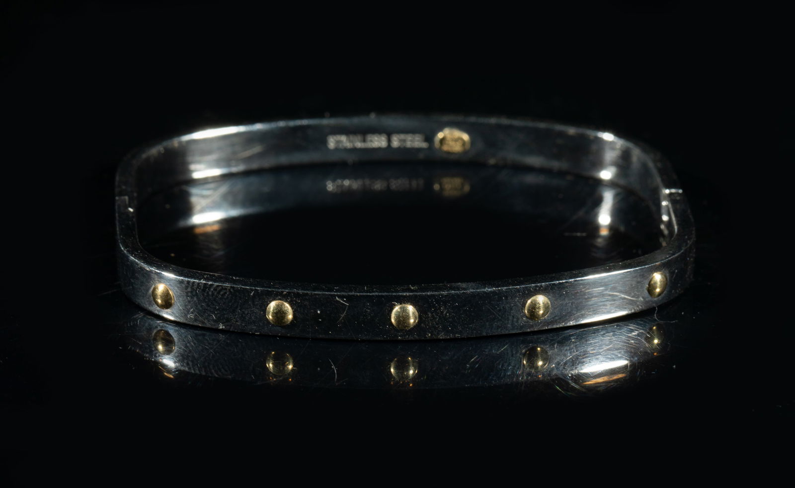 Italy 18k Gold & Stainless Steel Bangle (1 of 9)