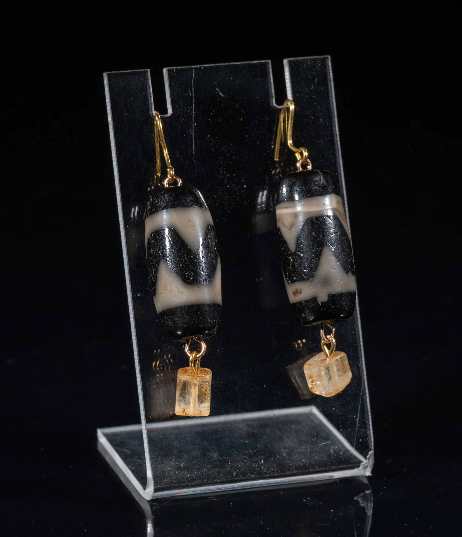Chinese/ Tibetan Dzi Beads Earrings (1 of 10)