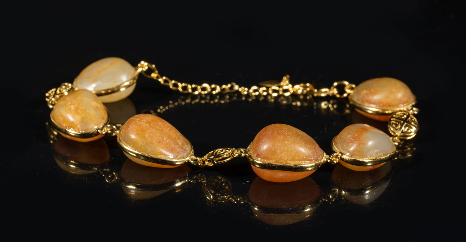 Chinese Russet Pebble Jade Bracelet (1 of 7)
