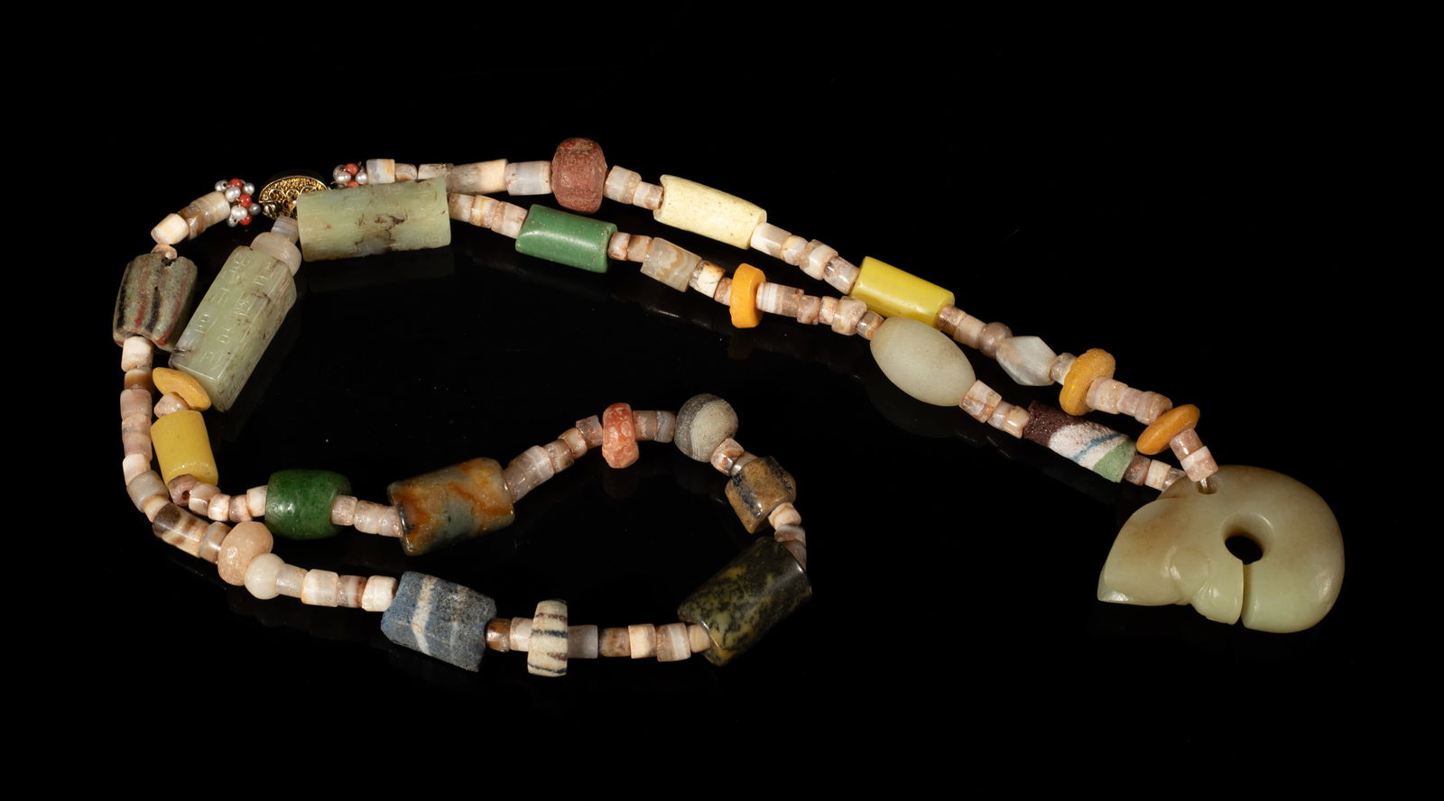 Chinese Jade, Agate, Stone & Glass Necklace (1 of 11)
