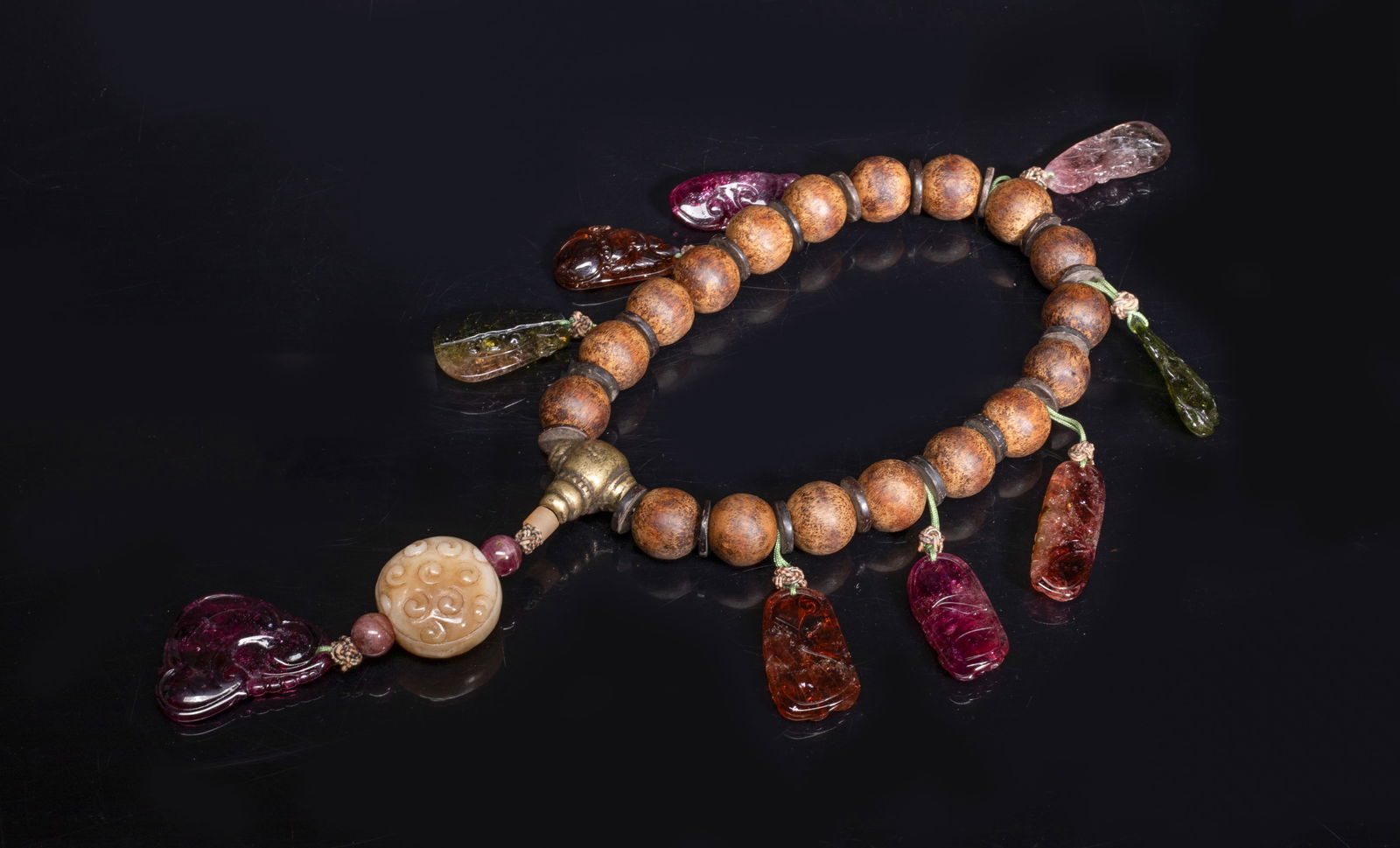 Chinese Agarwood & Tourmaline Prayer Beads (1 of 9)
