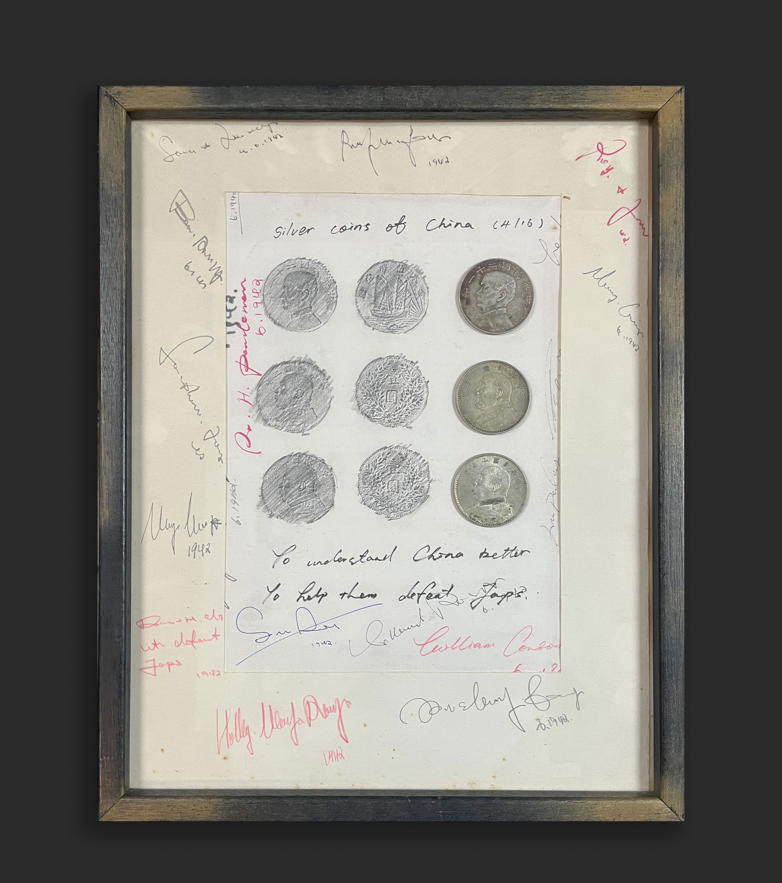 Set Chinese Silver Coins w/ Signature Hanging (1 of 11)