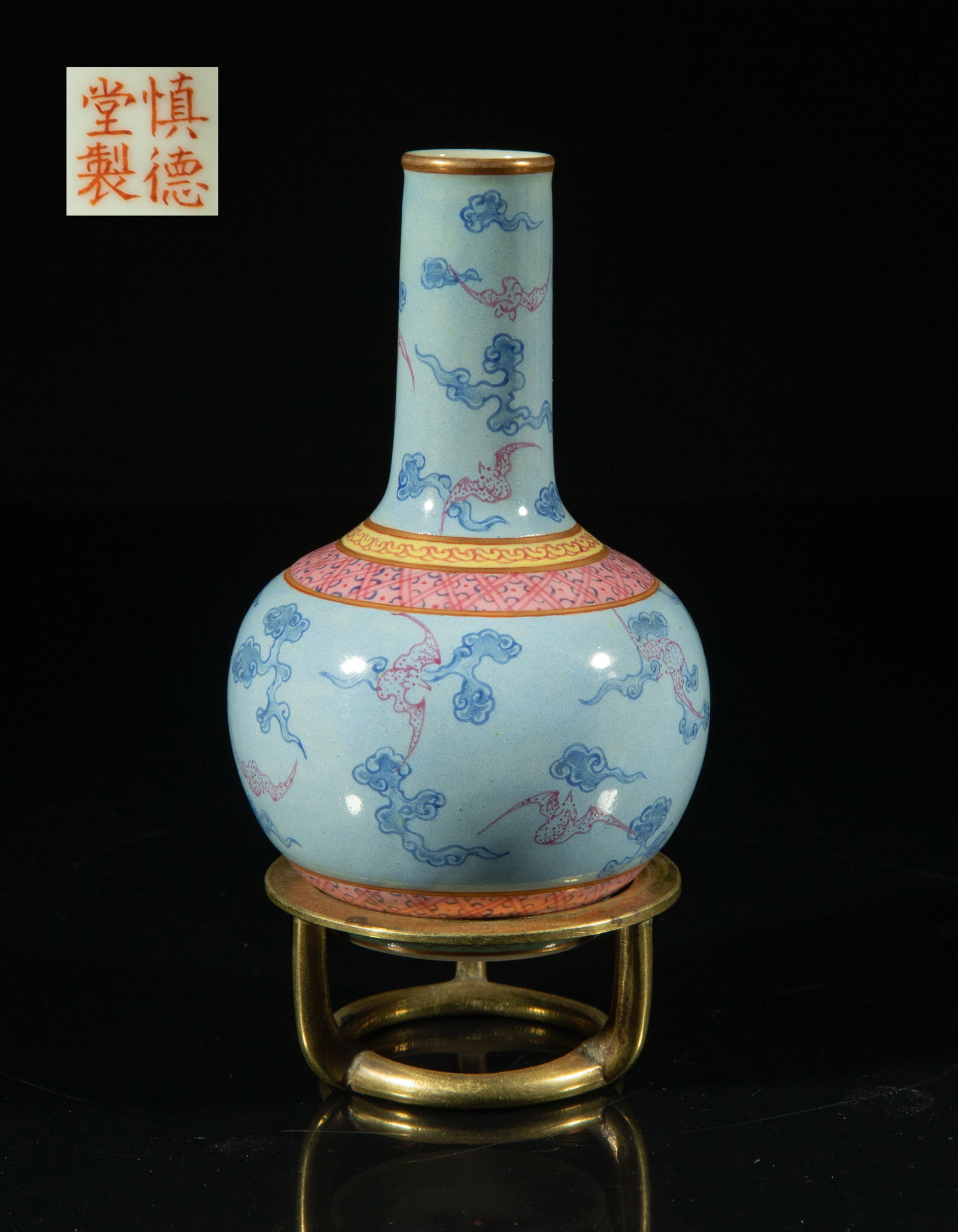 Chinese Enameled Porcelain Cabinet Vase (1 of 9)
