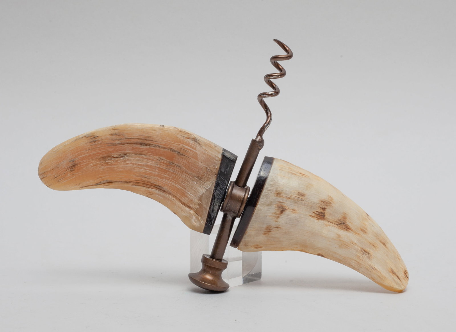 Antique/ Vintage Horn Opener: Sepcial antique / vintage horn and metal corkscrew wine opener. Approx. 7*4.75 inch.