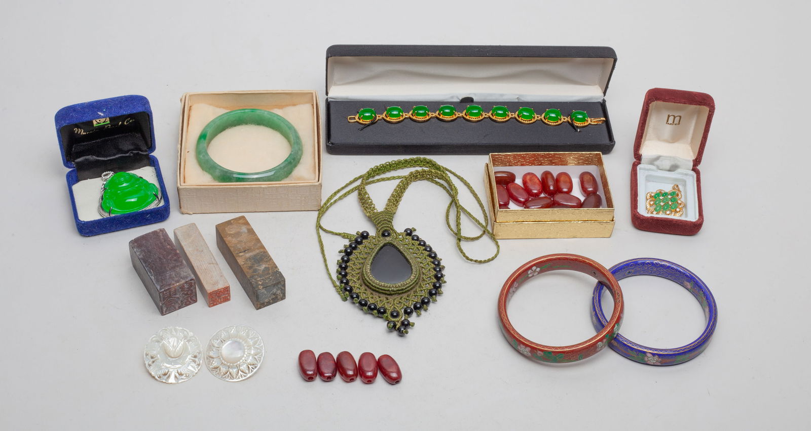 Estate Chinese Bangles, MOP & Jewelry (1 of 12)
