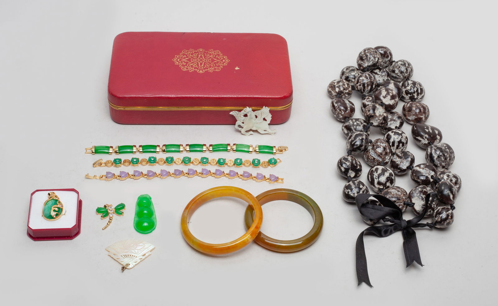 Estate Chinese MOP, Stone Jewelry, Bangles (1 of 9)