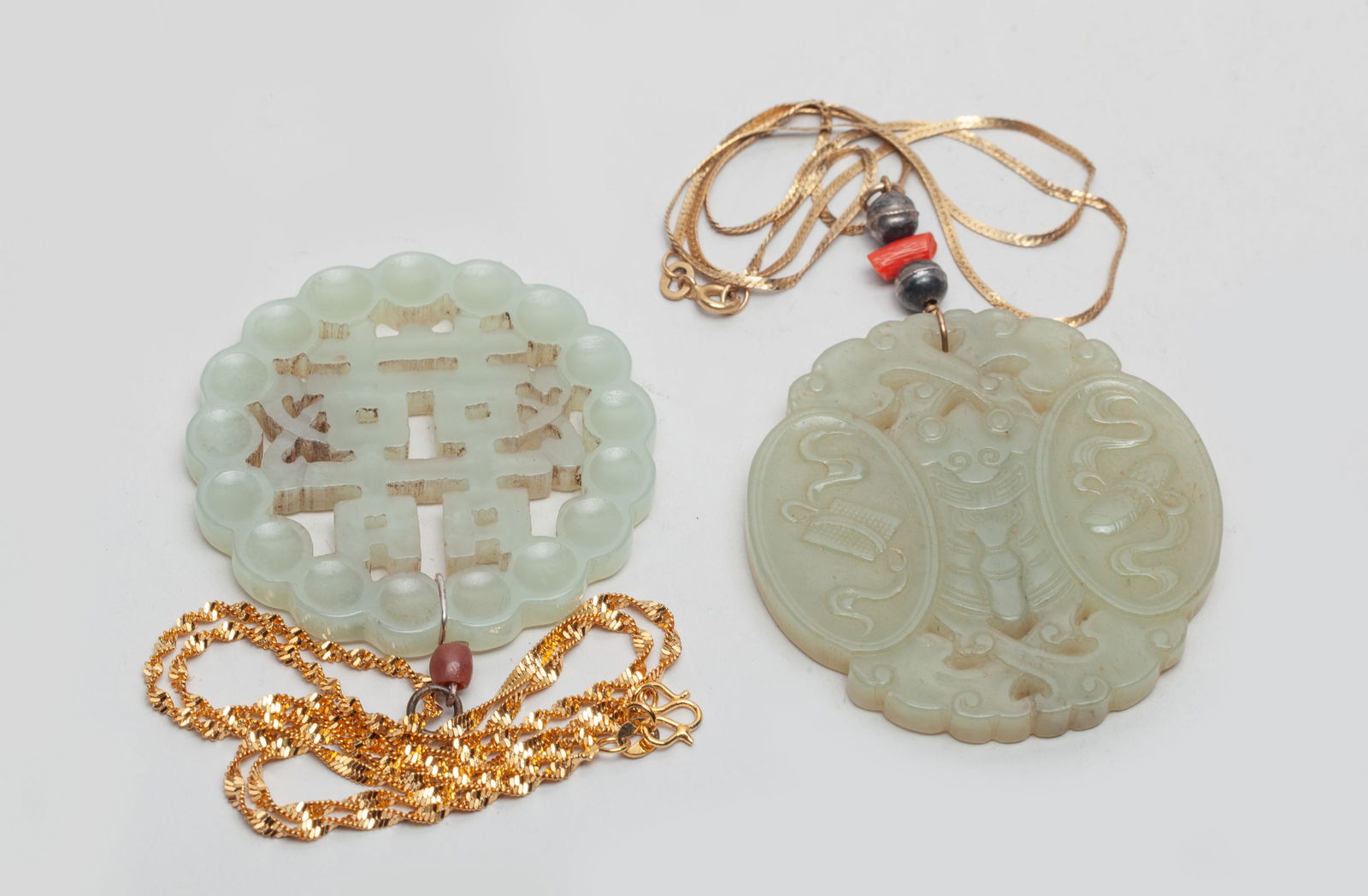 Chinese Jade Pendants w/ Gold Filled Necklace (1 of 14)