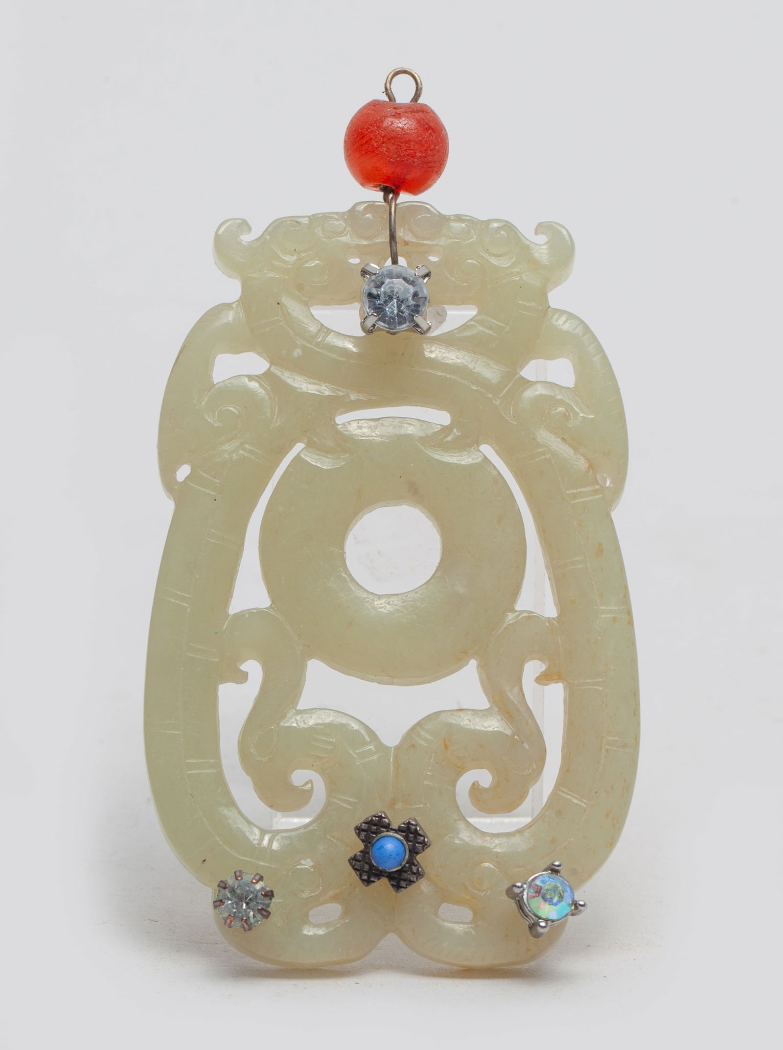 Chinese Jade Pendant & Diamond Like Stone (1 of 9)