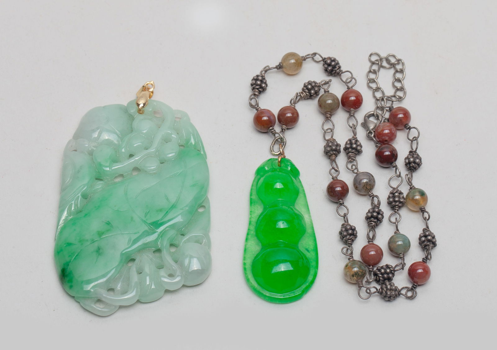 Chinese Jade Like Pendants w/ Necklace (1 of 10)