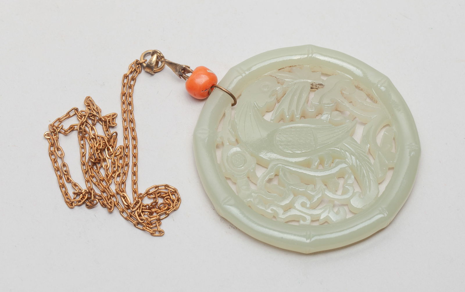 Chinese Jade Pendant w/ Gold Filled Necklace (1 of 9)