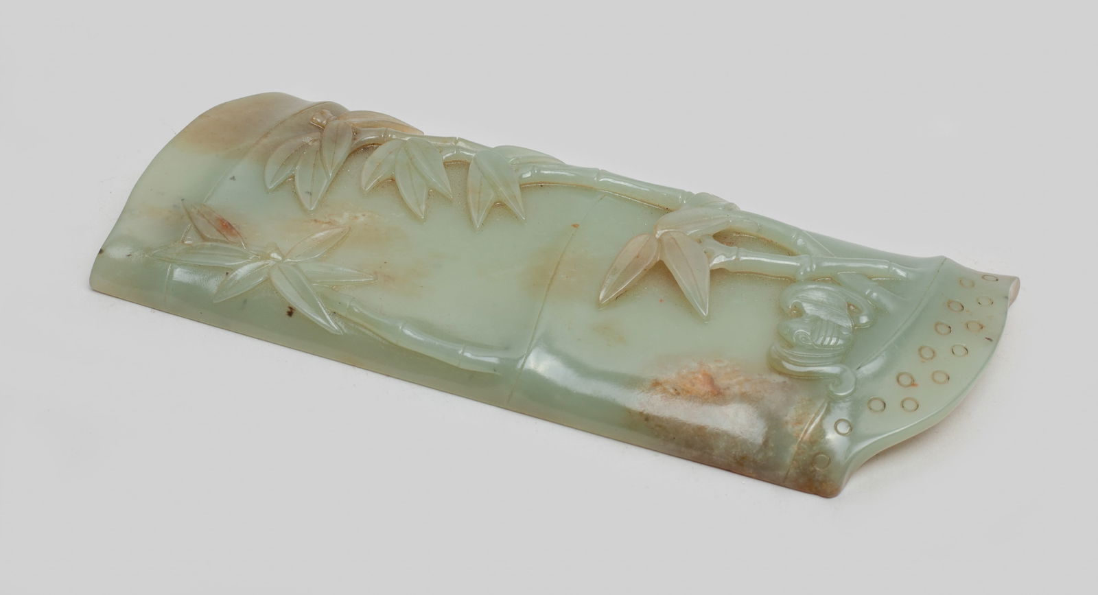 Chinese Jade Carved Bamboo Form Armrest (1 of 9)
