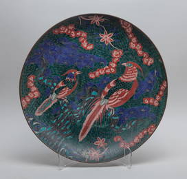 Large Antique Japanese Edo Cloisonne Charger