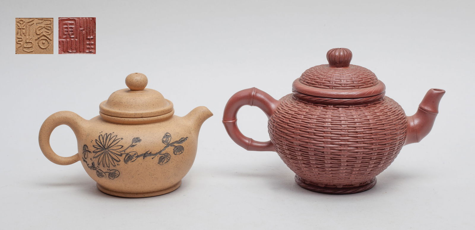 Two Chinese Yixing Zisha Tea Pots (1 of 10)
