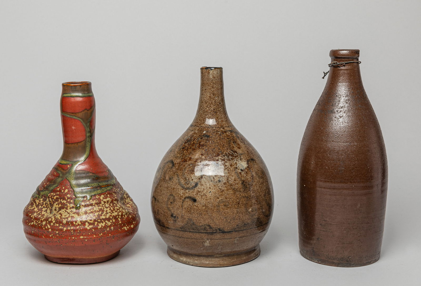Collectible Three Asian Pottery Vases (1 of 9)