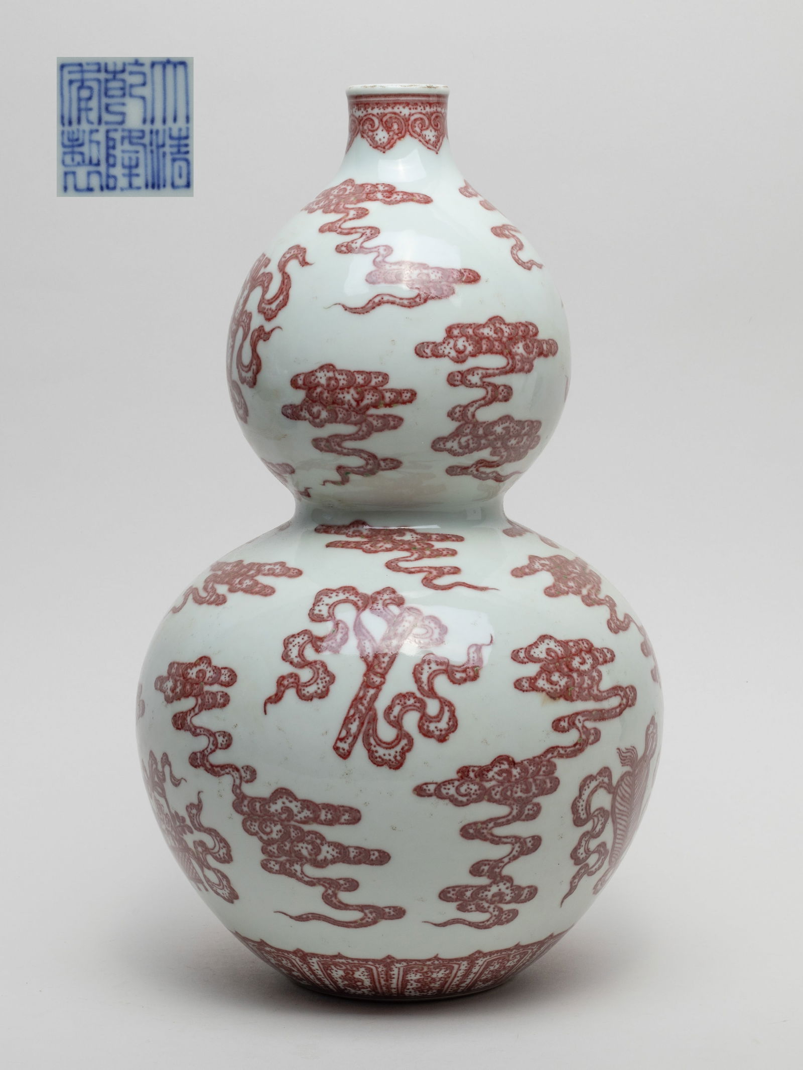 Chinese Copper Red Porcelain Gourd Vase (1 of 11)