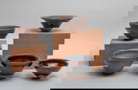 Large Set Chinese Jian Type Porcelain Tea Bowls