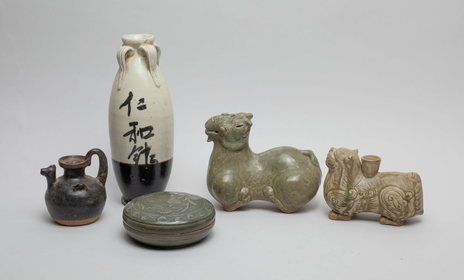 Chinese Porcelain Vase, Box & Pots (1 of 14)