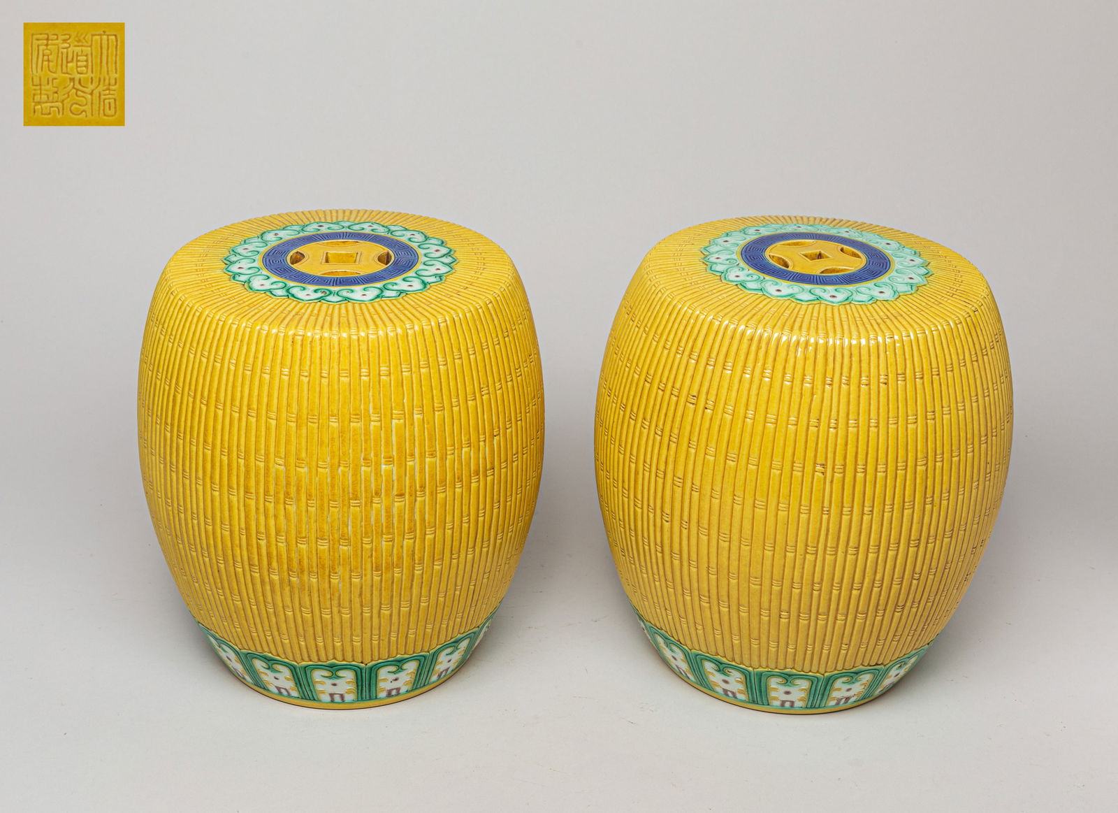 Pair Chinese Sanchai Porcelain Table Stands (1 of 11)