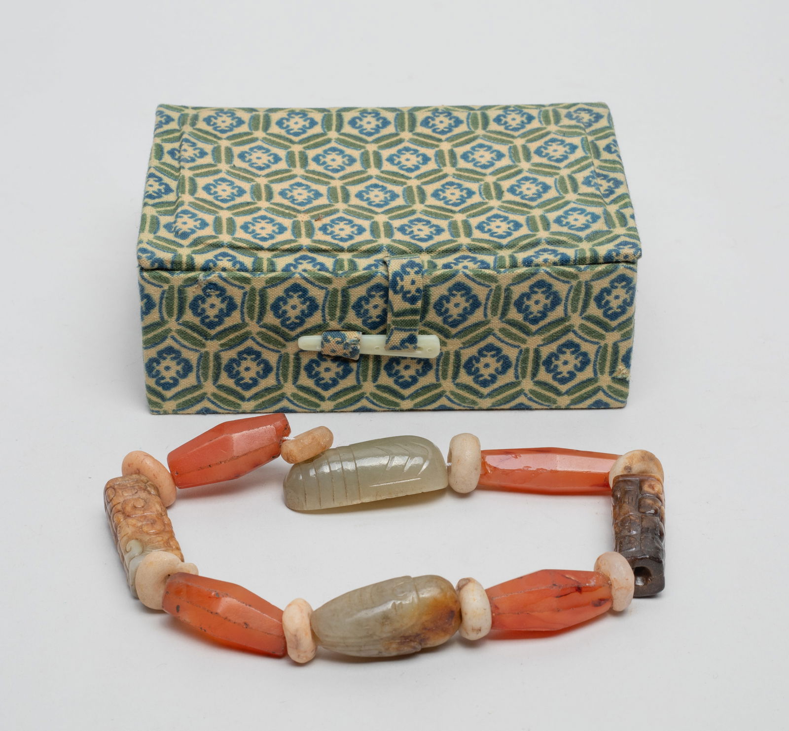 Chinese Jade & Cameo Agate Prayer Beads (1 of 7)