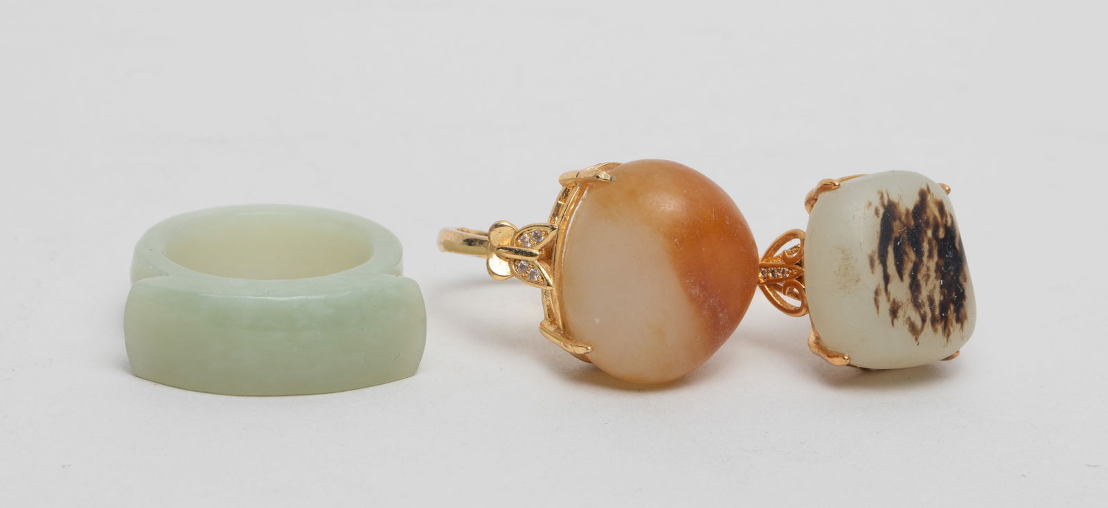 Three Chinese Jade Carvings of Ring (1 of 9)