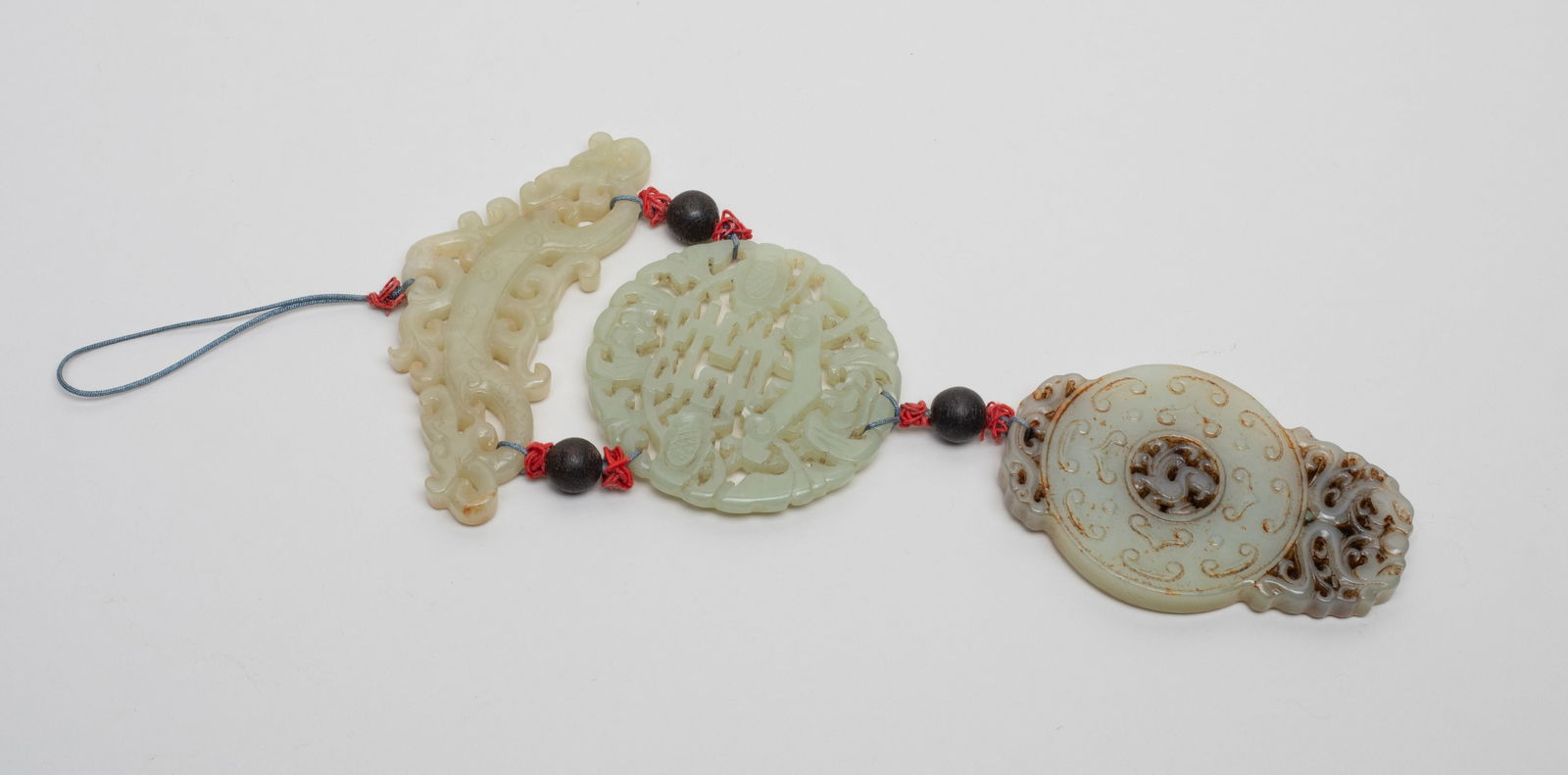 Chinese Export Jade & Wood Pendant (1 of 9)