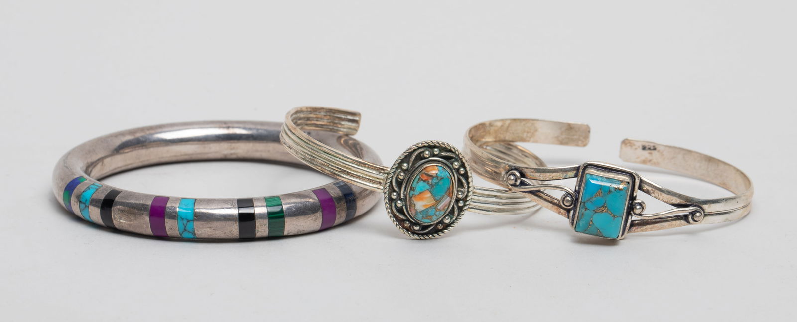 Turquoise, Malachite & Silver Bangles (1 of 11)