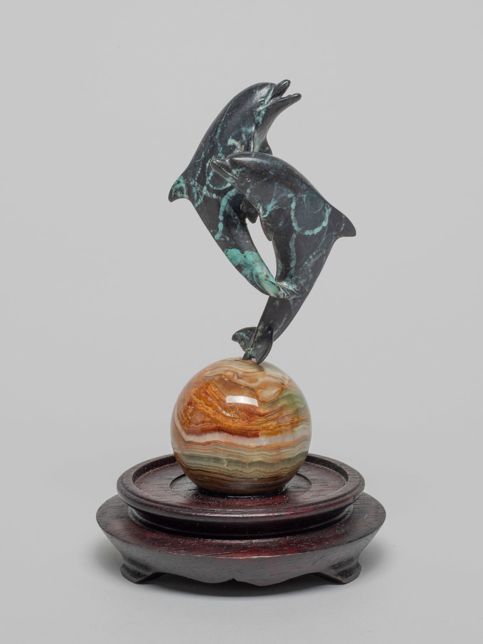 Italy Bronze Sculpture on Gemstone Ball (1 of 8)