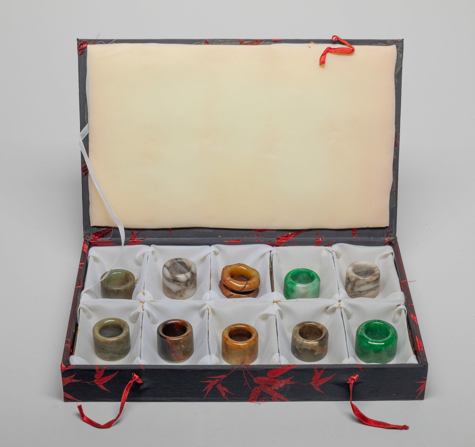 Estate Box of Chinese Thumb Rings (1 of 9)