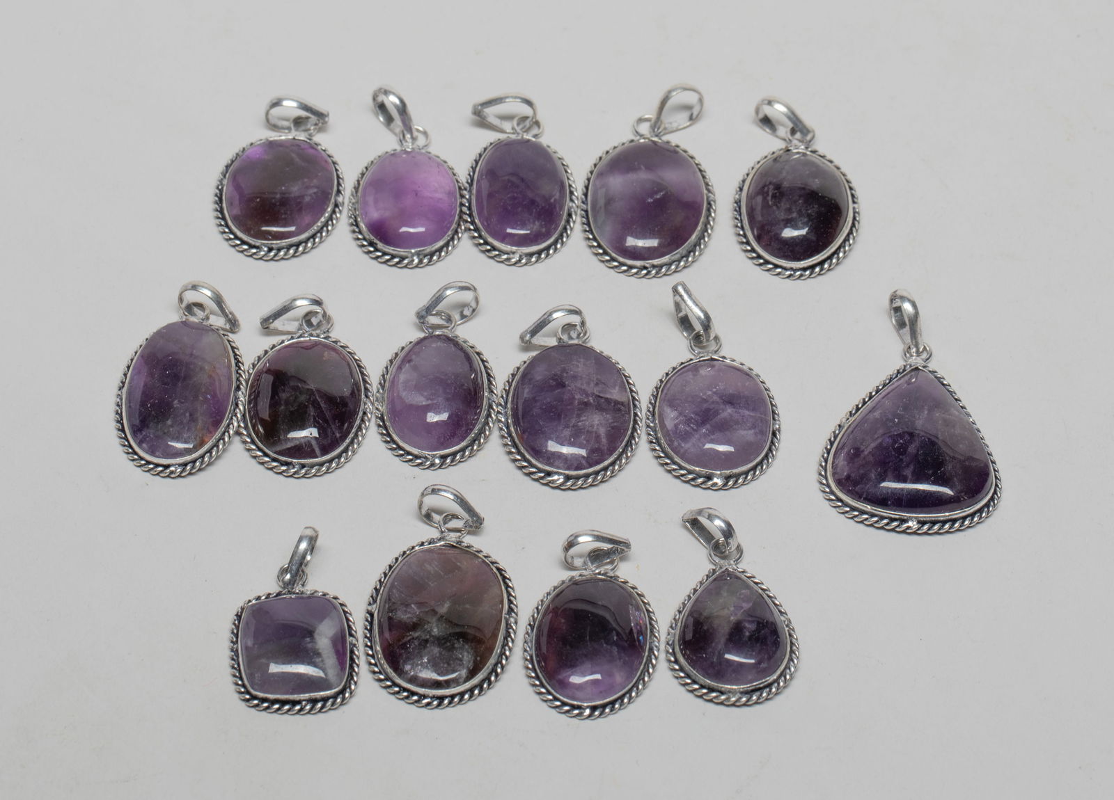 Estate Large Set Amethyst Pendants (1 of 8)