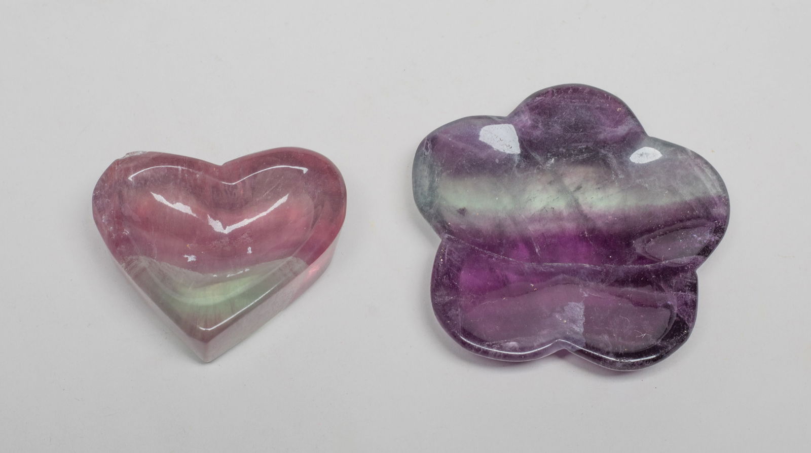 Two Rainbow Fluorite Cut Dishes (1 of 10)