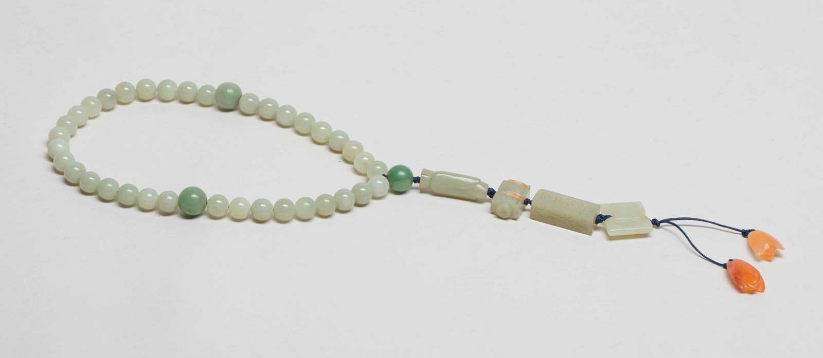 Chinese Export Jade & Agate Prayer Beads (1 of 10)