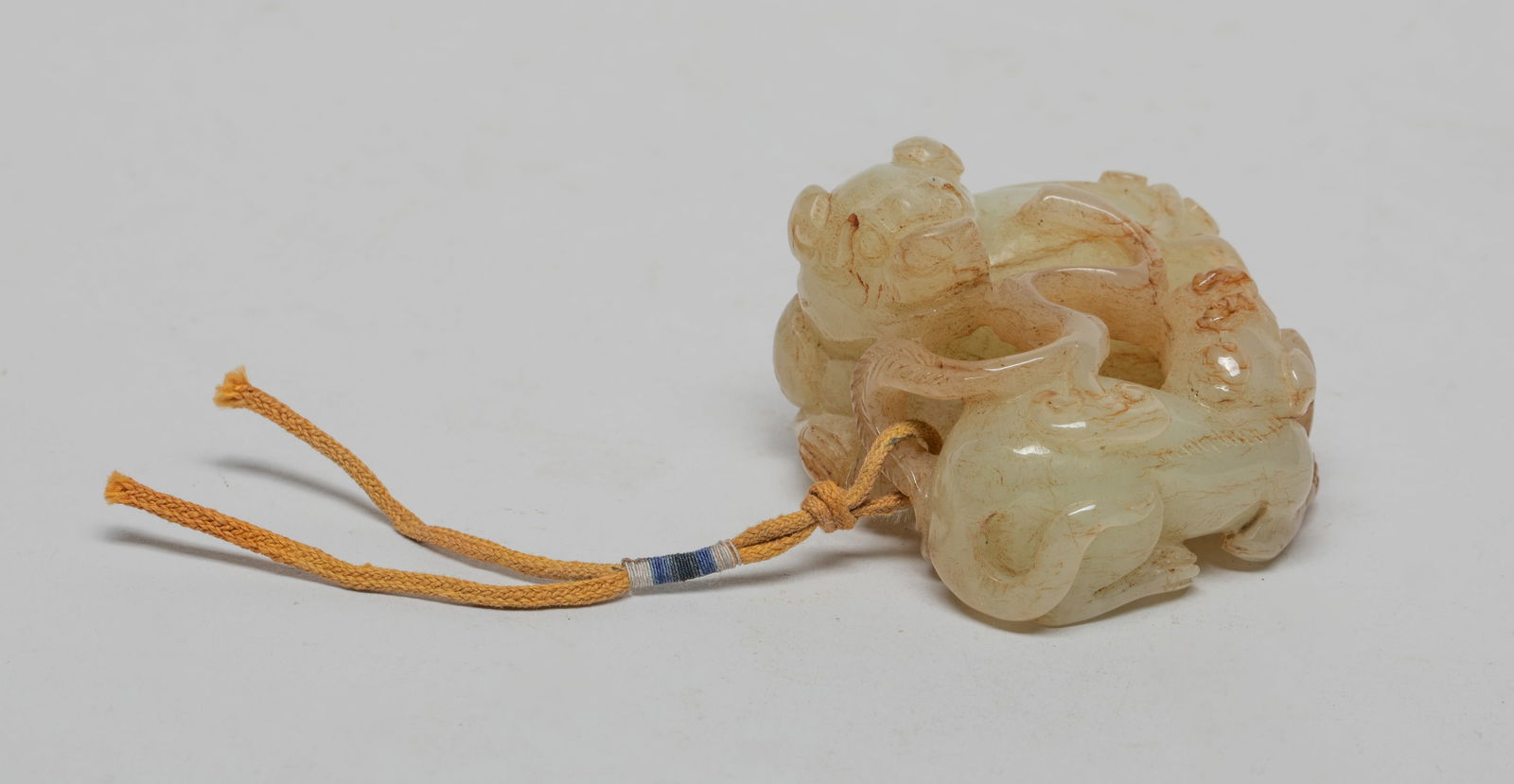Chinese Jade Carved Pendant of Double Beast (1 of 13)