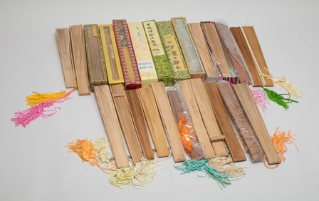 Estate Large Set Chinese Export Fans